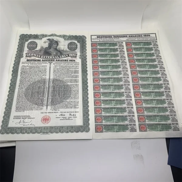 1 Set (2 pcs) 1924 German $1000 Germany Non-currency For Collection art banknote (just art paper)